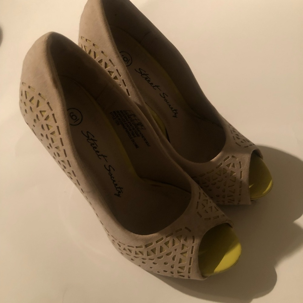 Street society ladies peep toe platform high heel